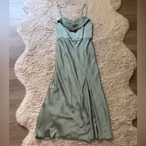 Birdy Grey Sage Matte Satin Midi Dress